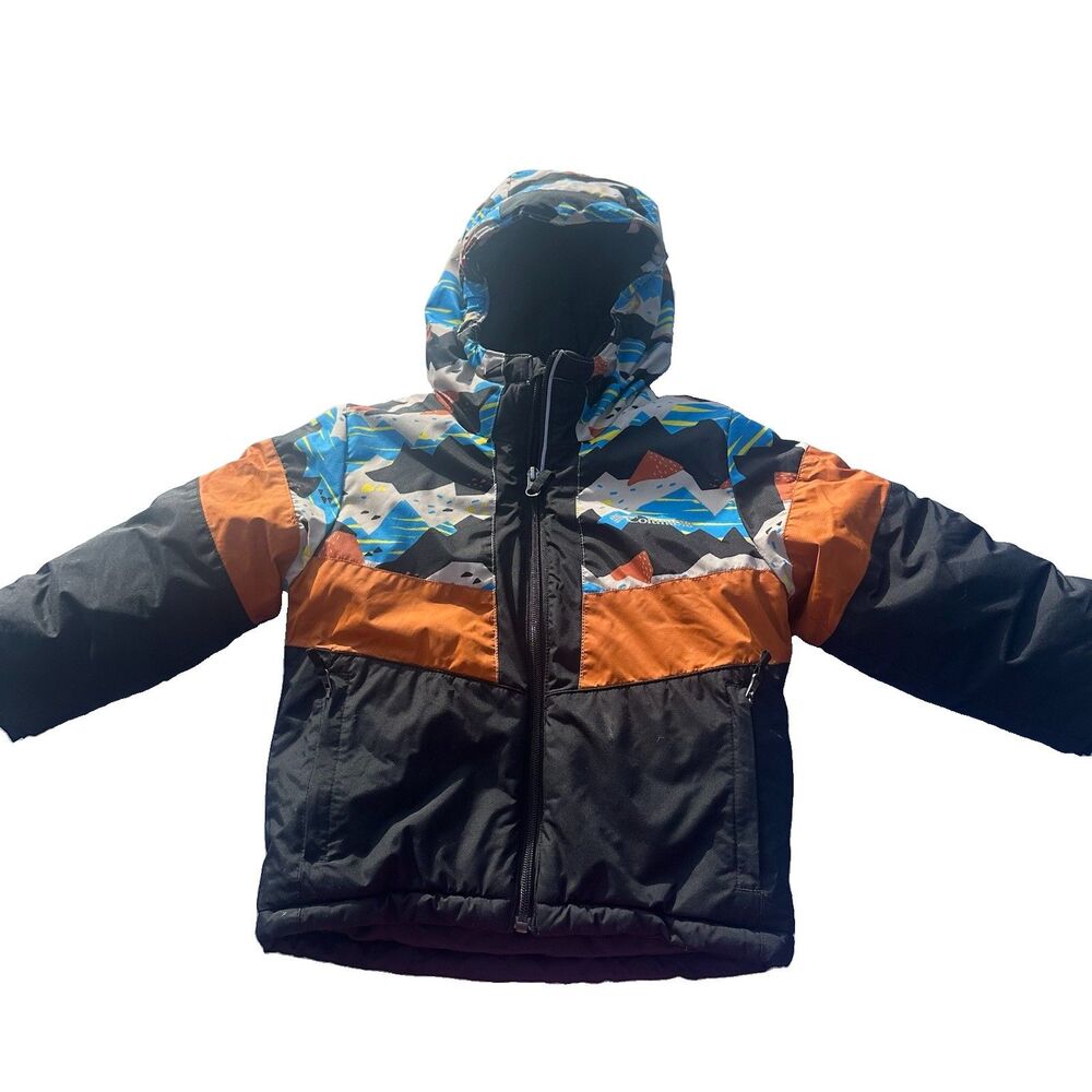 Columbia Lightning Lift Boys XXS 4/5 Insulated Ski Jacket Hooded Colorblock